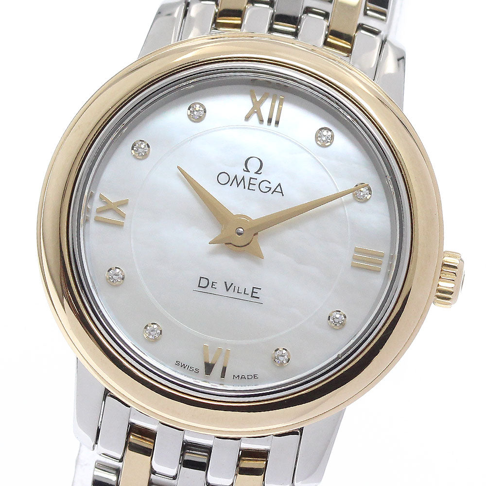 OMEGA De Ville Prestige 424.20.24.60.55.001 8P diamond White shell Dial Quartz Ladies Watch_974250