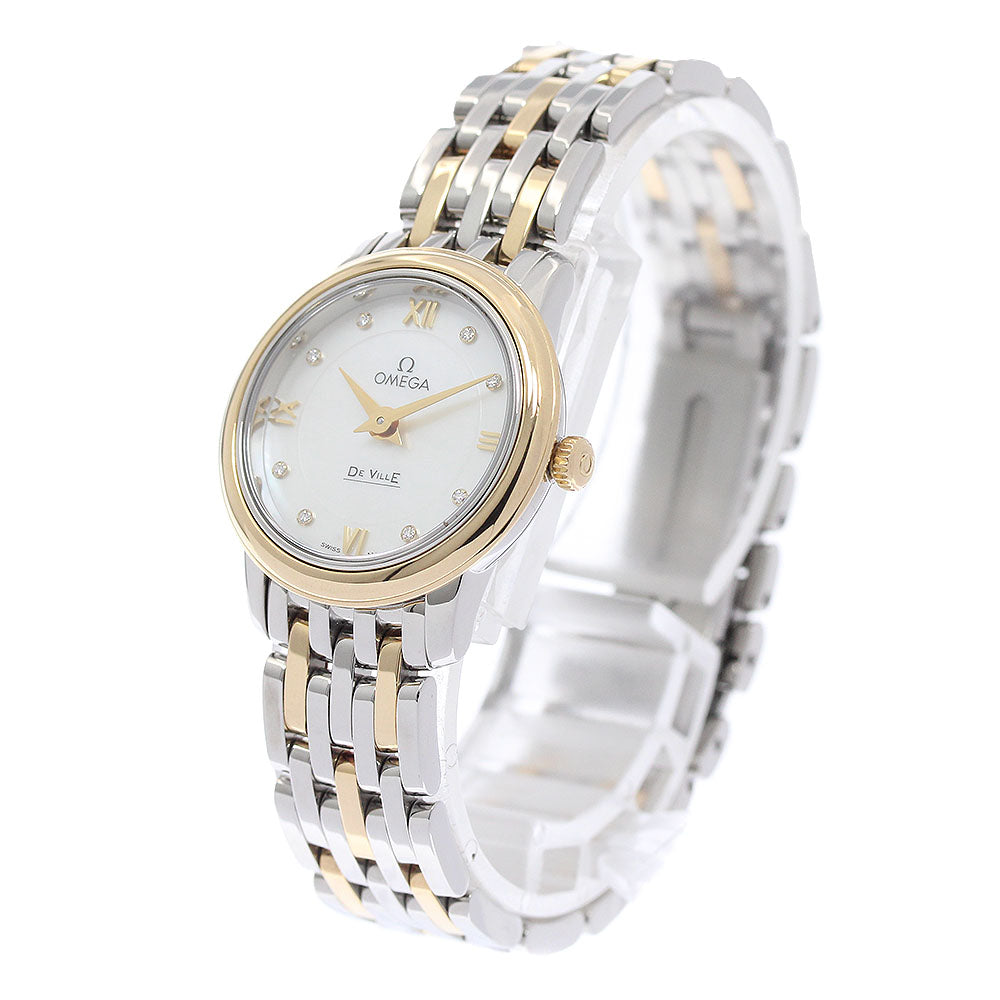 OMEGA De Ville Prestige 424.20.24.60.55.001 8P diamond White shell Dial Quartz Ladies Watch_974250