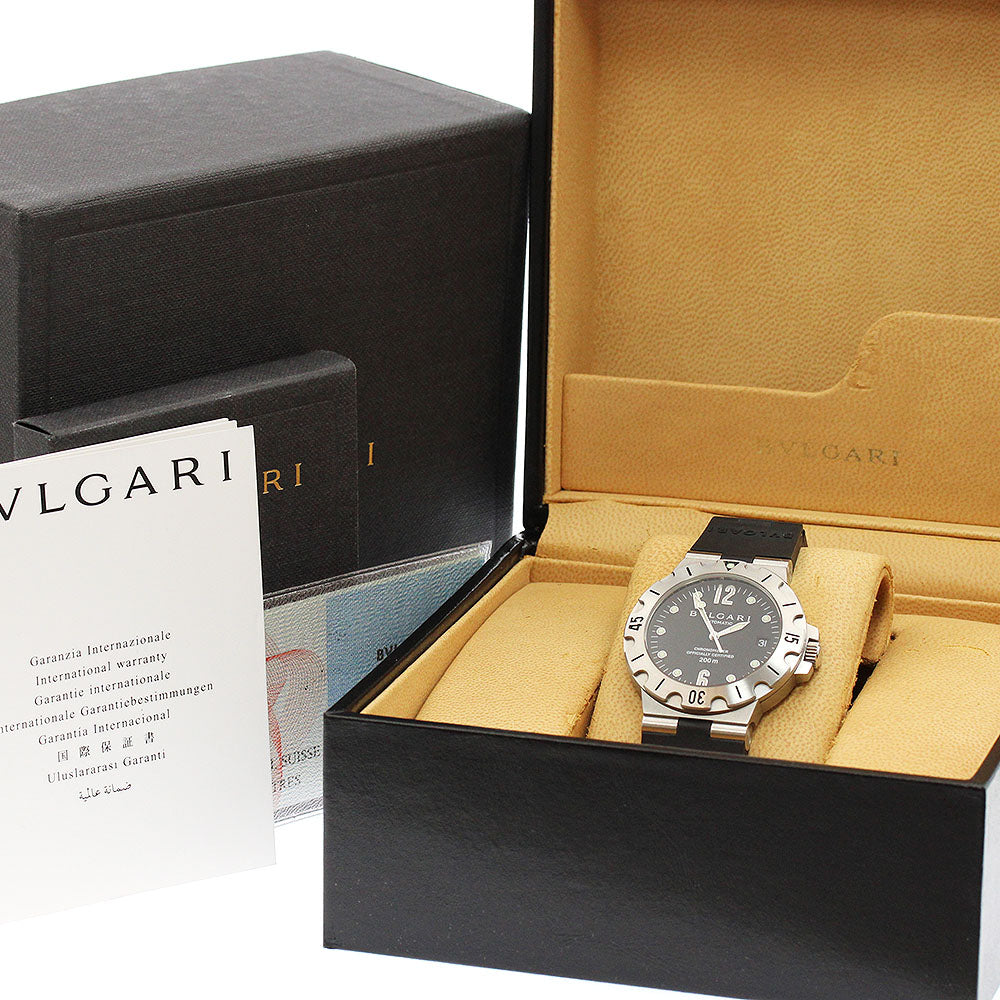 BVLGARI Diagono Scuba SD38S Date Black Dial Automatic Men's Watch_974415
