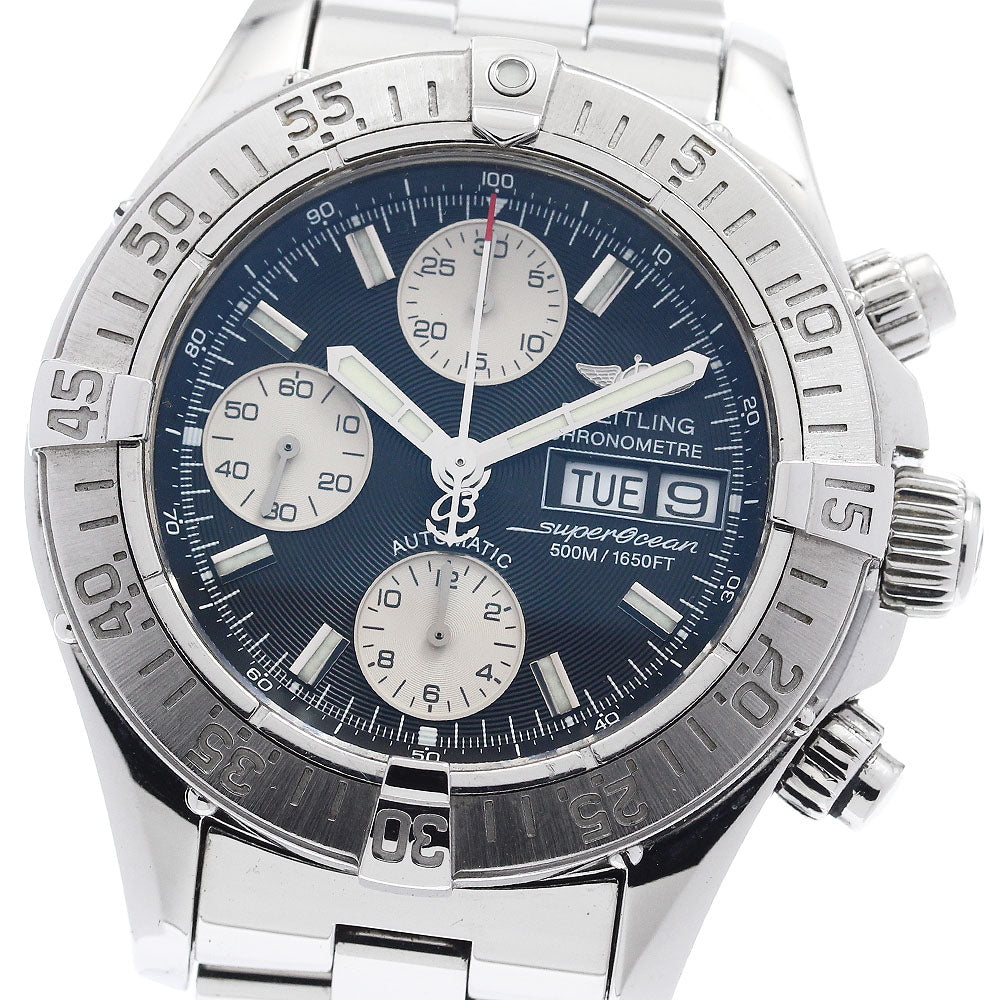 BREITLING Super Ocean A13340 Chronograph Black / Silver Dial AT Men's_974634