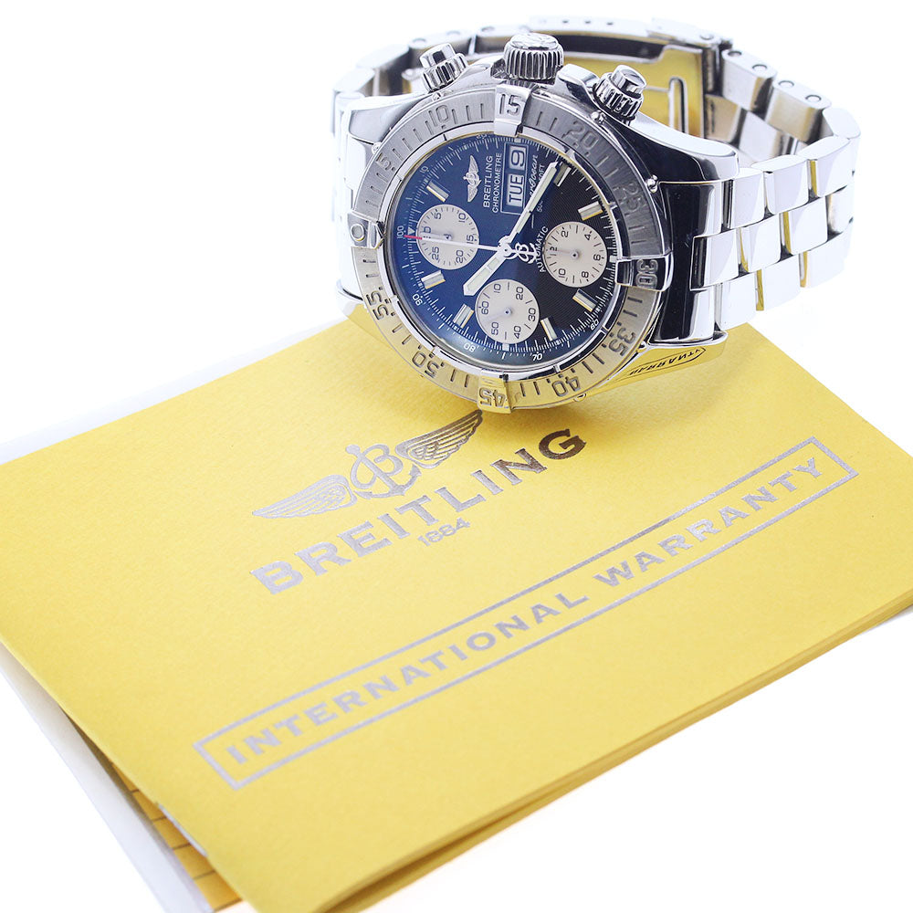 BREITLING Super Ocean A13340 Chronograph Black / Silver Dial AT Men's_974634