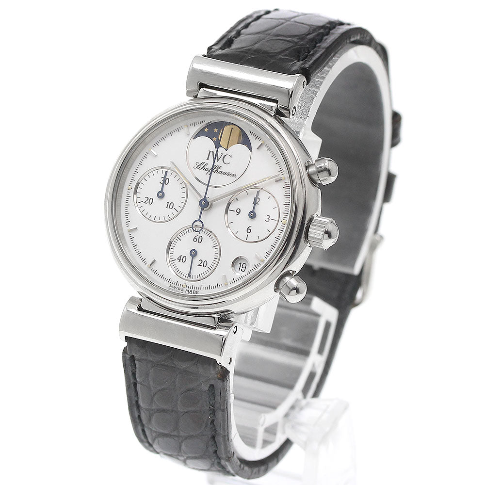 IWC SCHAFFHAUSEN Little Da Vinci IW373605 Chronograph Moon Phase white Dial Quartz Ladies Watch_974786