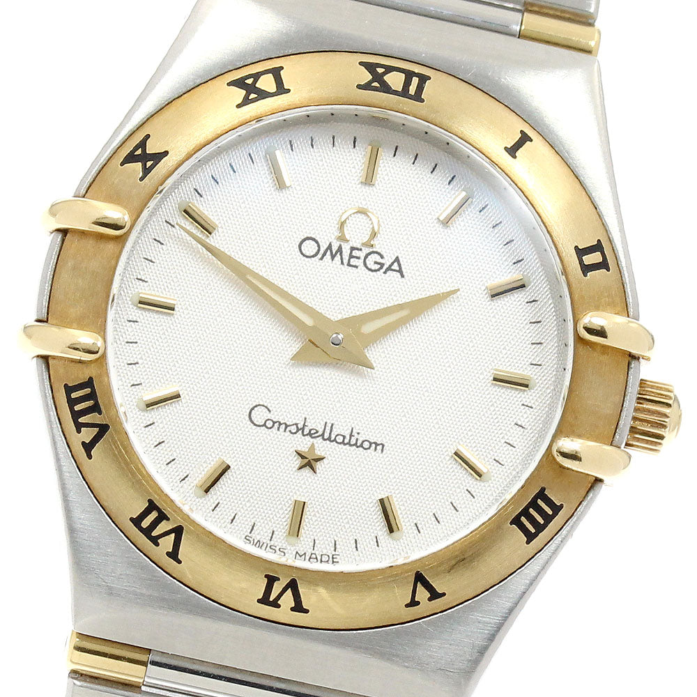 OMEGA Constellation YG bezel Silver Dial Quartz Ladies Watch_974825