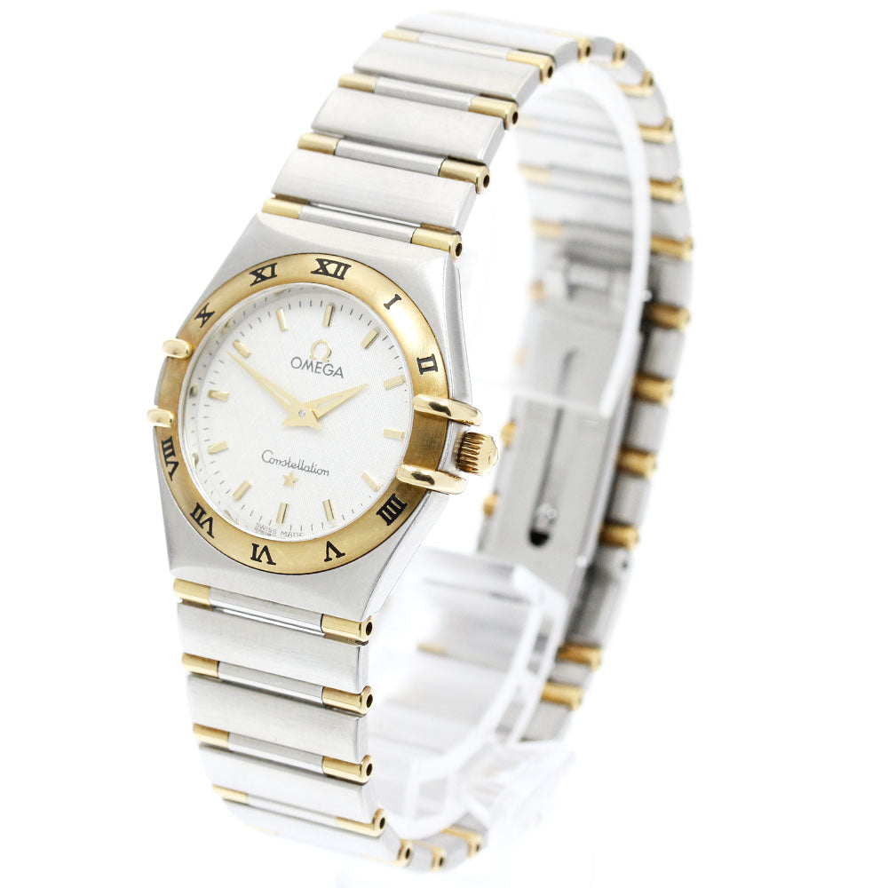 OMEGA Constellation YG bezel Silver Dial Quartz Ladies Watch_974825