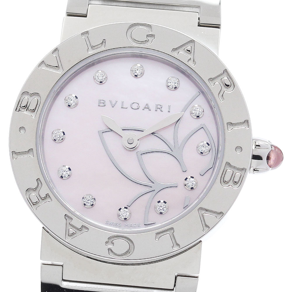 BVLGARI BVLGARIBVLGARI BBL26S 12P diamond Pink shell Dial Quartz Ladies Watch_974942