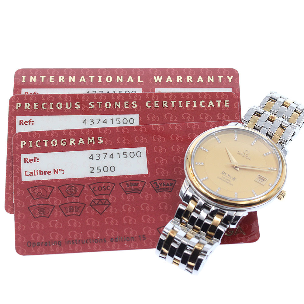 OMEGA De Ville Prestige 4374.15 Index diamond gold Dial Automatic Men's_975115