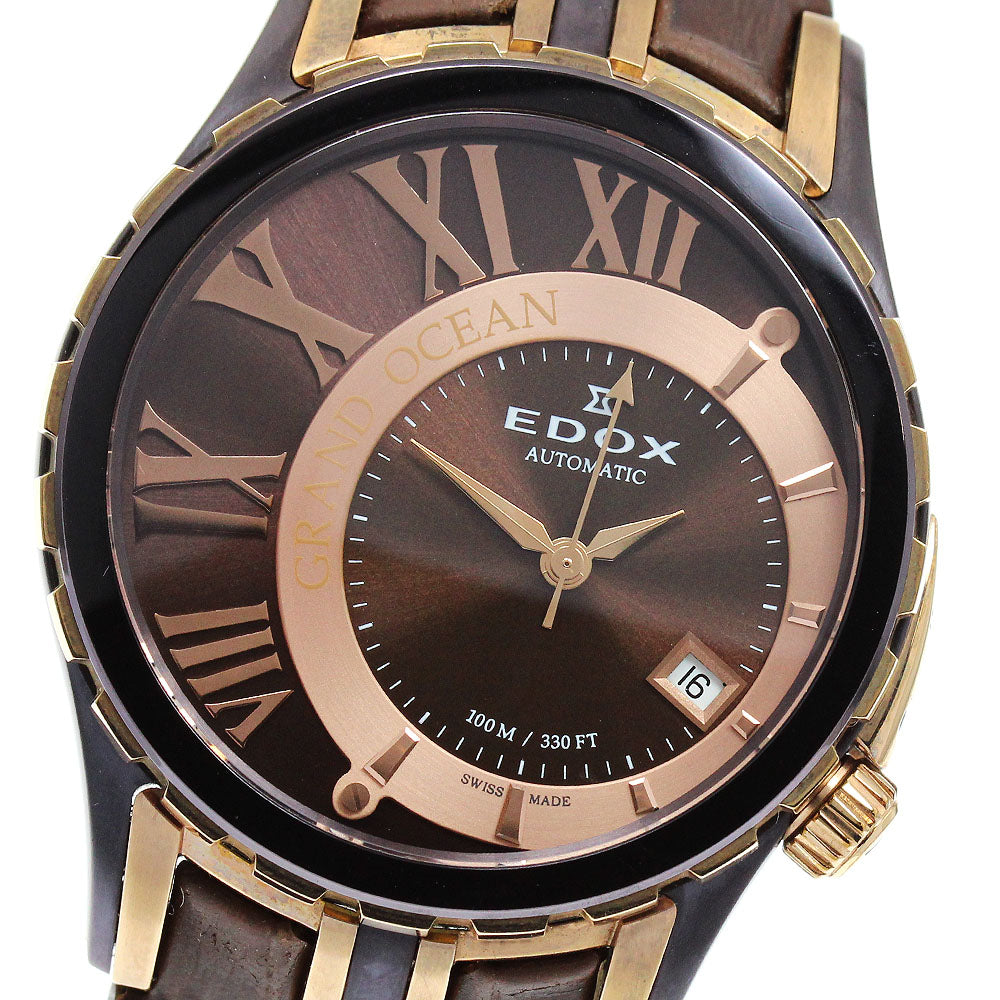 EDOX Grand Ocean 37008-357-BRR-BRIR Date Brown/pink gold Dial Automatic Men's Watch_975394