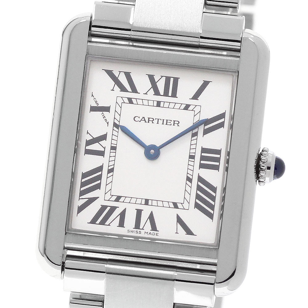 CARTIER Tank solo SM W5200013 Silver Dial Quartz Ladies Watch_977402