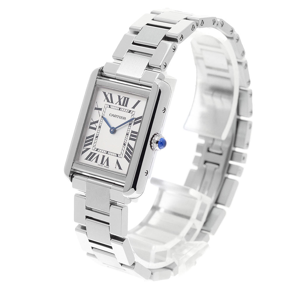 CARTIER Tank solo SM W5200013 Silver Dial Quartz Ladies Watch_977402