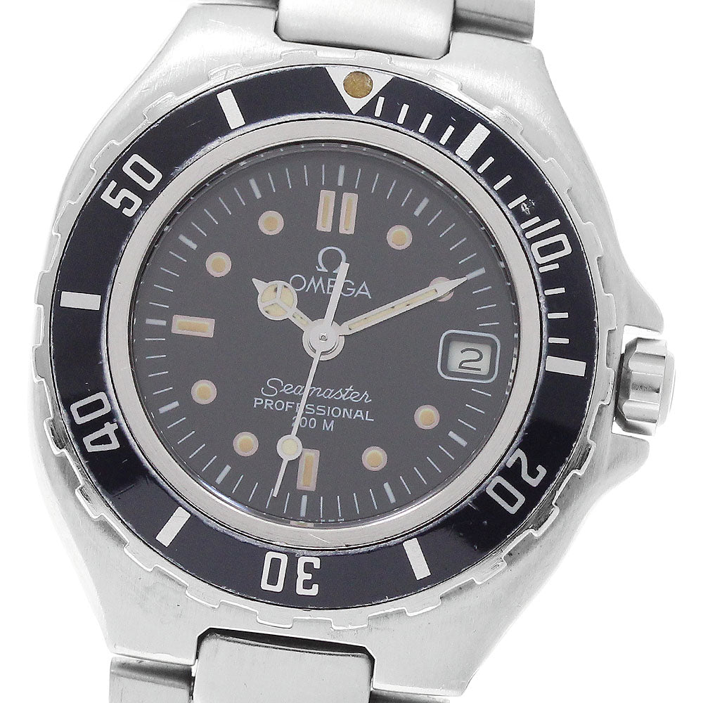OMEGA Seamaster200m Date black Dial Quartz Ladies Watch_977428
