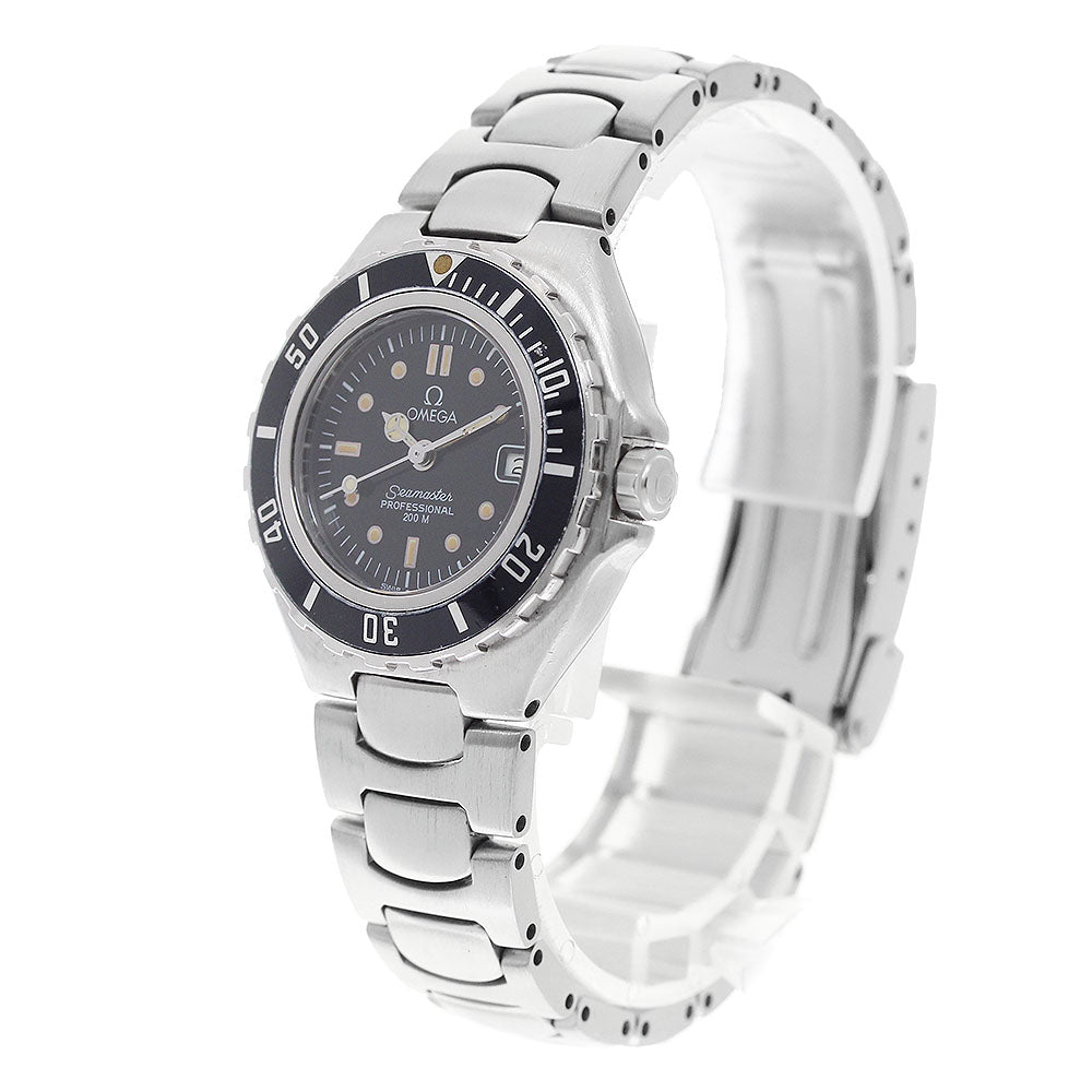 OMEGA Seamaster200m Date black Dial Quartz Ladies Watch_977428