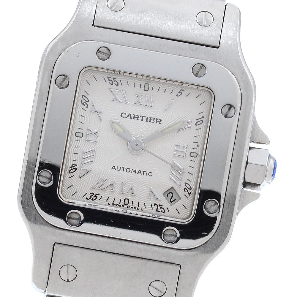 CARTIER Santos GalbeeSM W20044D6 Date Silver Dial Automatic Ladies Watch_980842