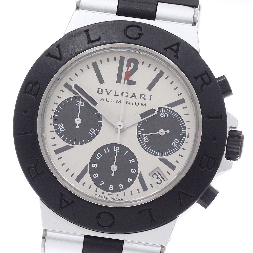BVLGARI aluminum AC38TA Chronograph Silver Dial Automatic Men's Watch_983901