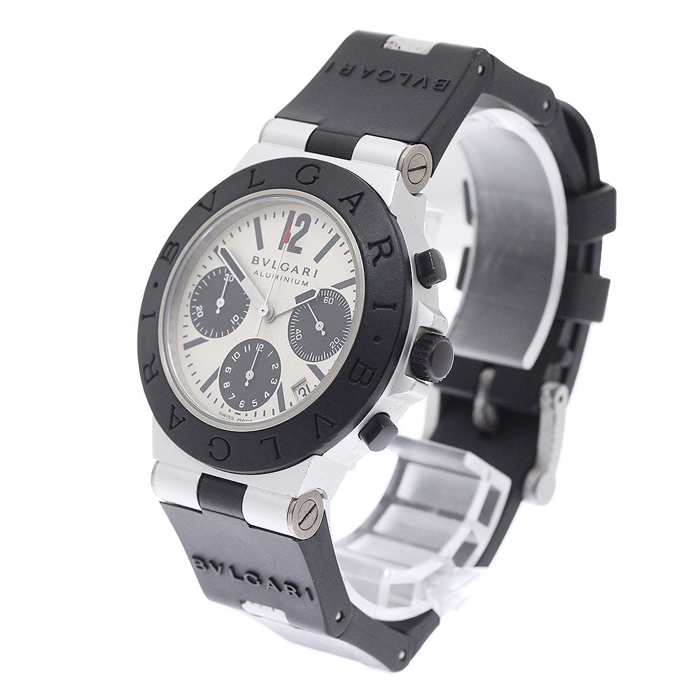 BVLGARI aluminum AC38TA Chronograph Silver Dial Automatic Men's Watch_983901