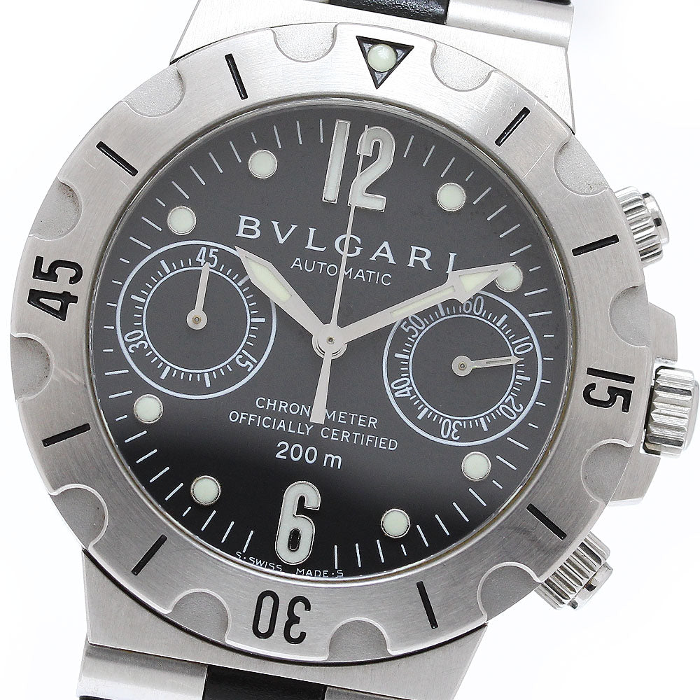 BVLGARI Diagono Scuba SCB38S Chronograph black Dial Automatic Men's Watch_985962