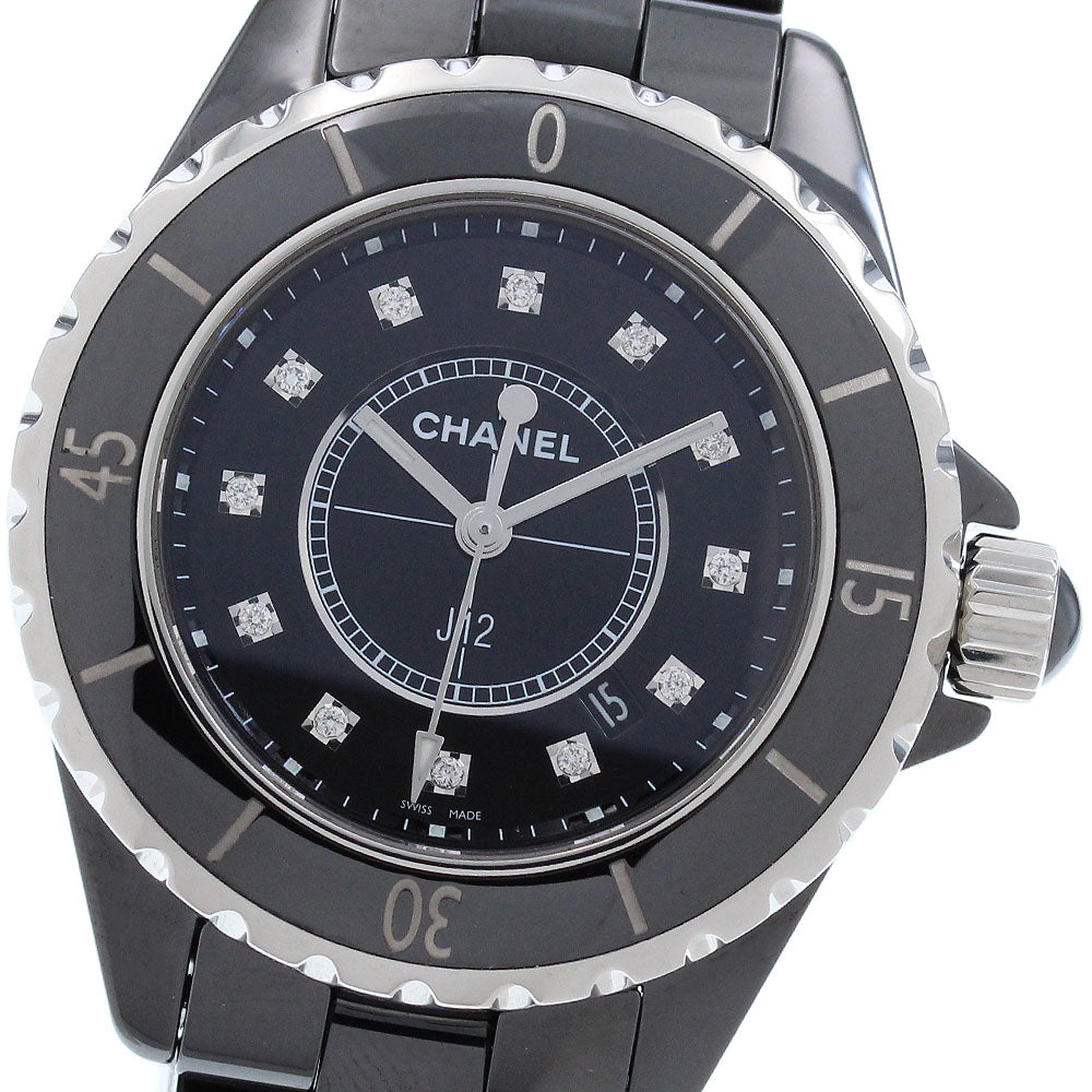 CHANEL J12 H1625 Black ceramic 33mm 12P diamond Quartz Ladies Watch_987261