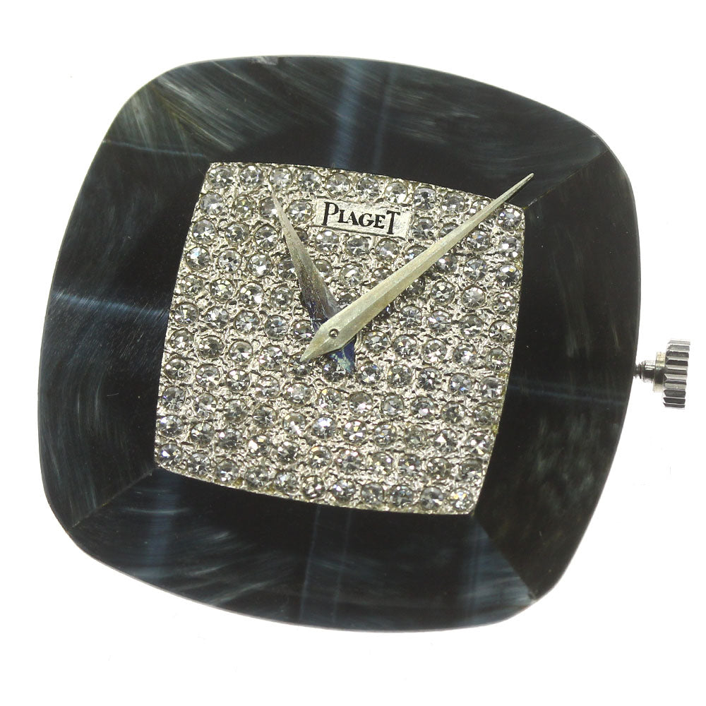 PIAGET Diamond cal.9P2 movement Black / Diamond Dial Hand Winding Men's Watch_A-46