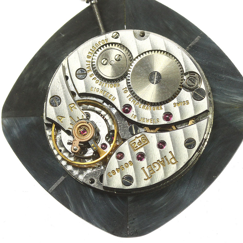 PIAGET Diamond cal.9P2 movement Black / Diamond Dial Hand Winding Men's Watch_A-46