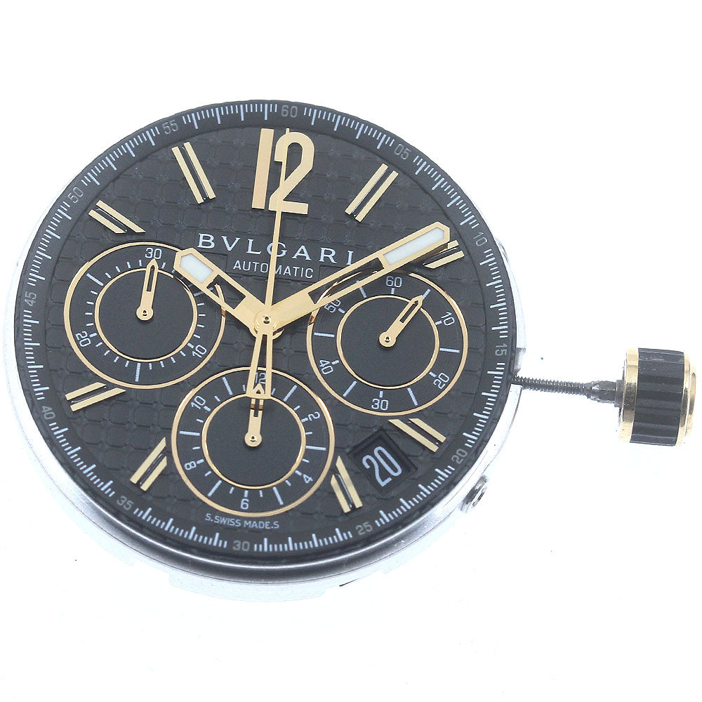 BVLGARI Cal.080-TEEL chronograph movement black Dial Automatic Men's Watch_BV-9