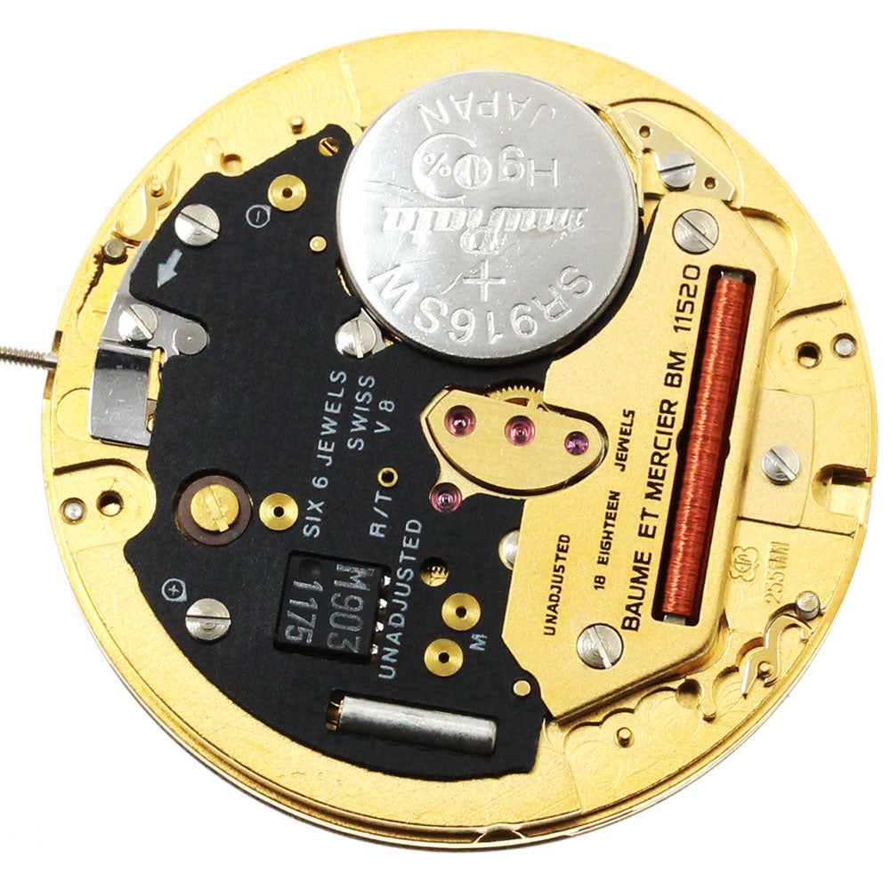 Baume & Mercier Cal.255111 8P Diamond Triple Calendar Moon Phase Movement white Dial Quartz Boy's Watch_G-14