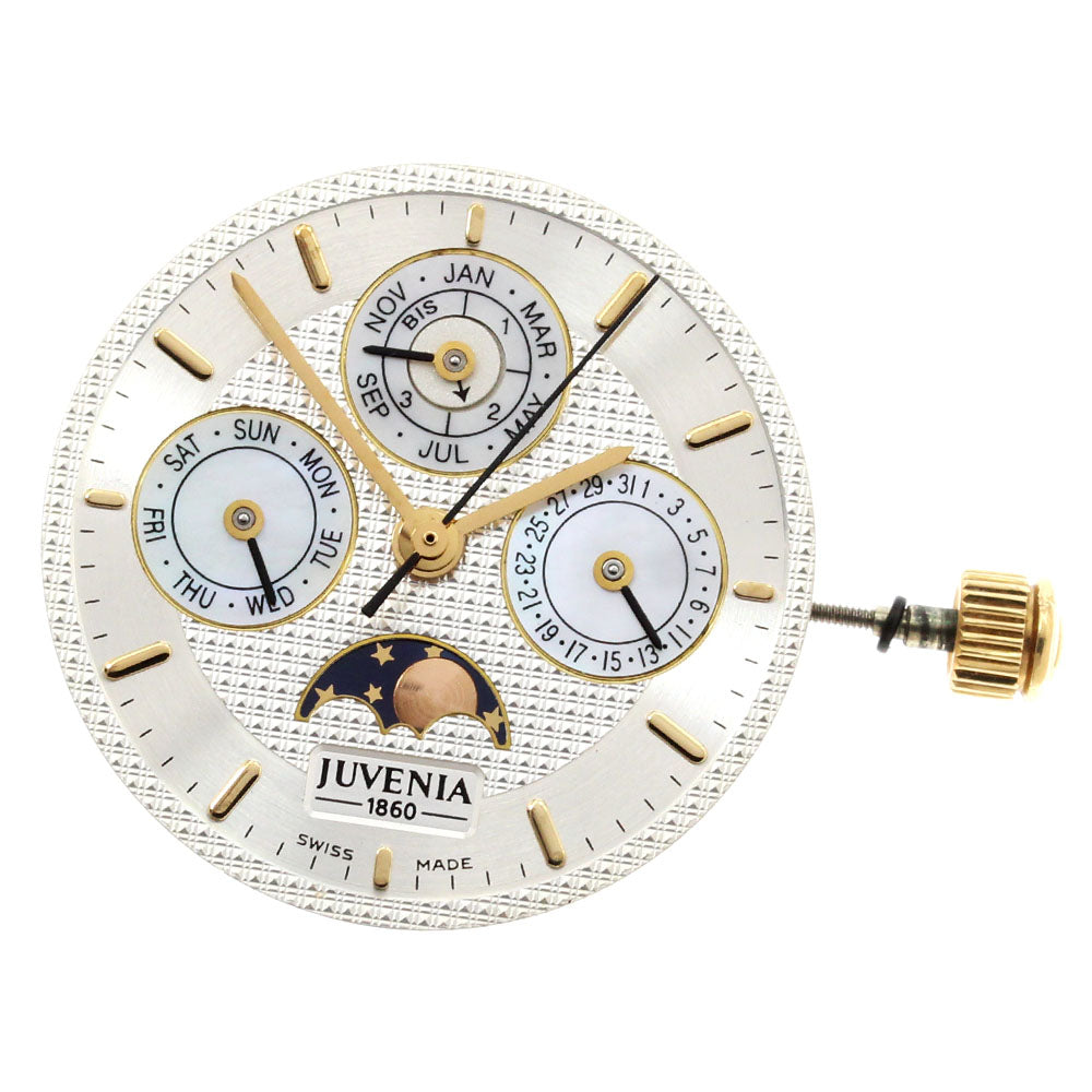 ジュベニア Cal.2892-2 Triple calendar moon phase movement Silver / shell Dial Automatic Men's Watch_G-26