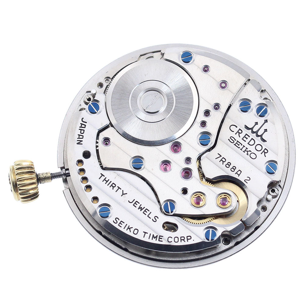 SEIKO CREDOR Date Power Reserve Cal.7R88A2 Movement Silver Dial Spring drive Men's Watch_I-107