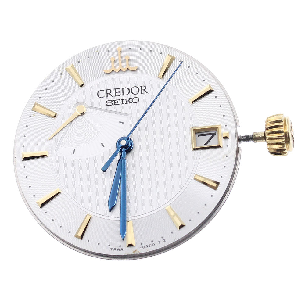 SEIKO CREDOR Date Power Reserve Cal.7R88A2 Movement Silver Dial Spring drive Men's Watch_I-123