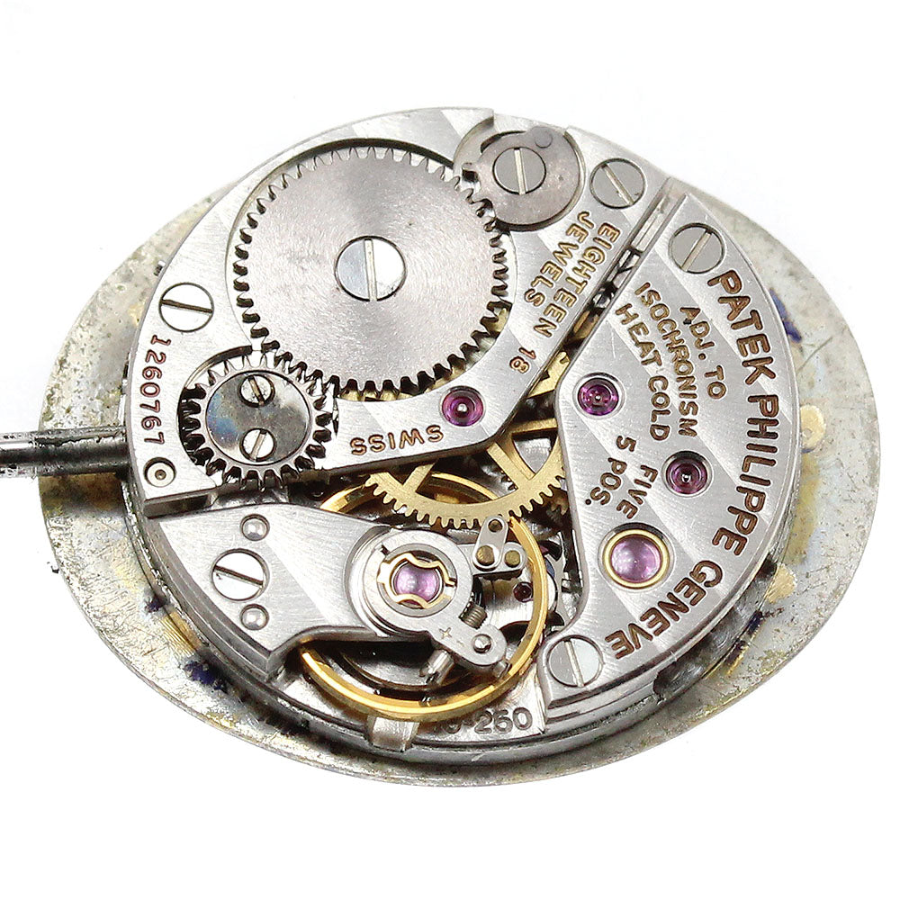 PATEK PHILIPPE Cal.16-250 Movement Navy Dial Hand Winding Ladies Watch_I-148