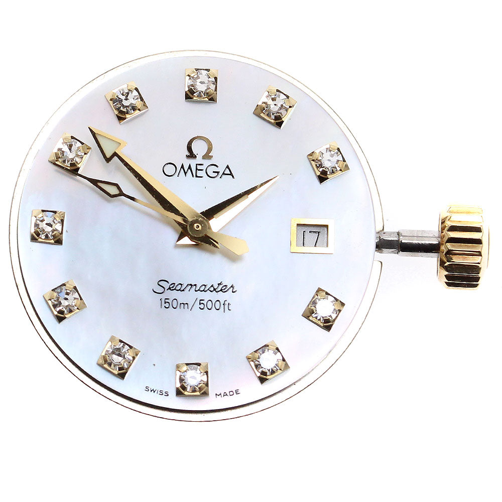 OMEGA Seamaster 11P diamond shell dial cal.1424 movement White shell Dial Quartz Ladies Watch_I-188