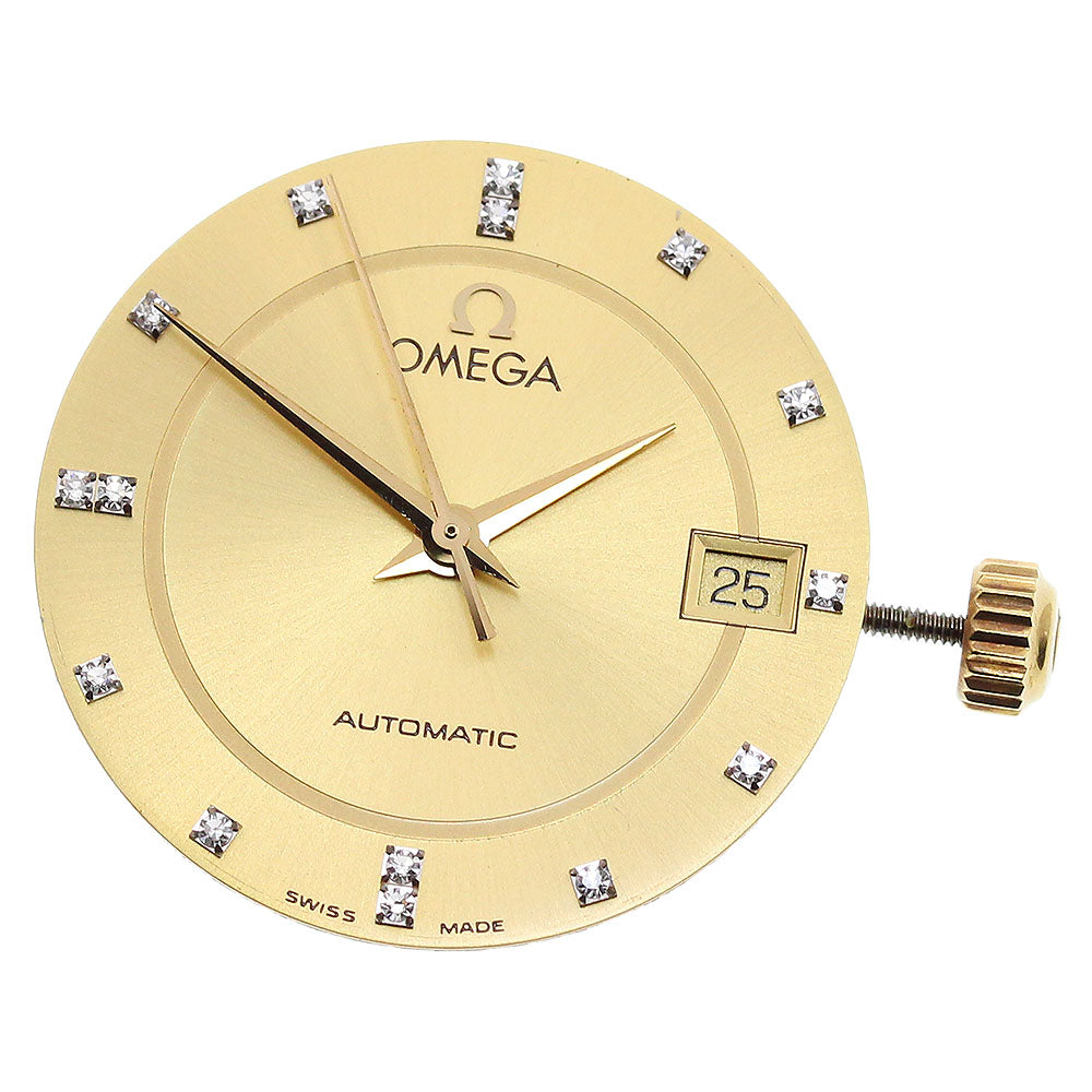 OMEGA 15P Diamond Cal.2520 Date Movement gold Dial Automatic Ladies Watch_I-209