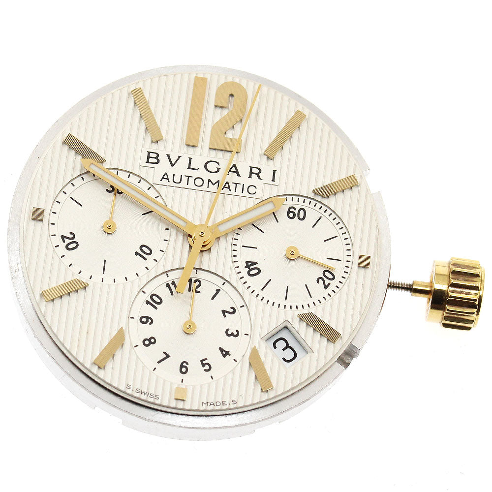 BVLGARI Cal.080-TEEA Chronograph Date Movement Silver Dial Automatic Men's Watch_I-261