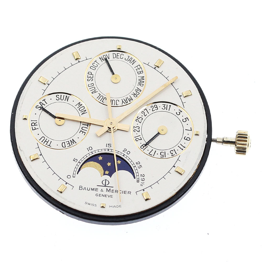 Baume & Mercier Cal.255111 Triple calendar moon phase movement white Dial Quartz Men's Watch_I-55