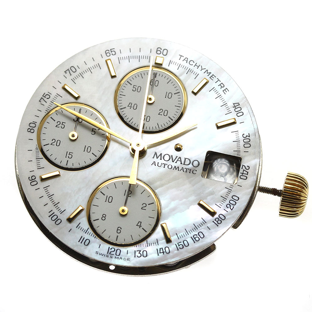 Movado Cal.2892-2 Chronograph Movement White shell Dial Automatic Men's Watch_I-8