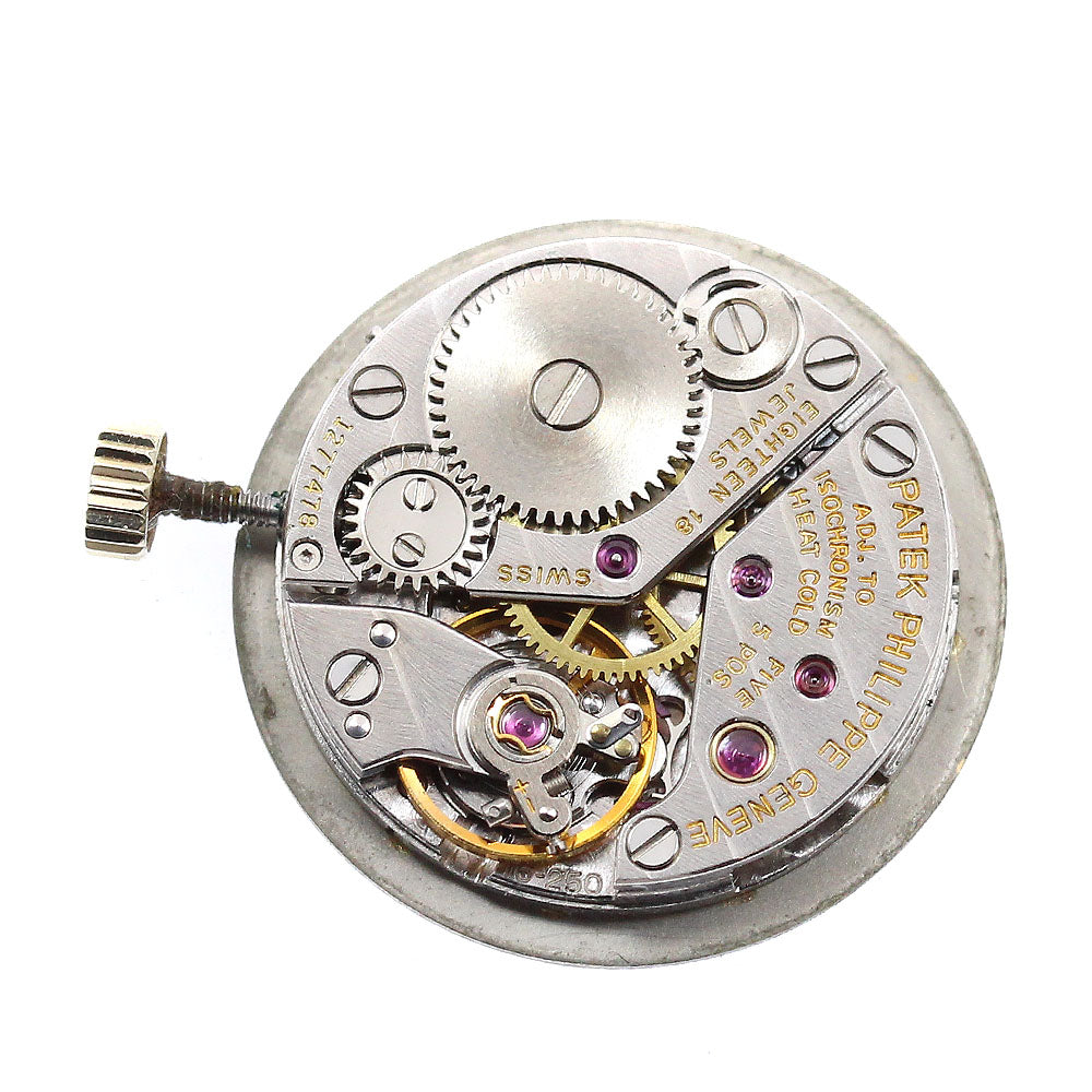 PATEK PHILIPPE Cal.16-250 Movement Navy Dial Hand Winding Ladies Watch_J-24