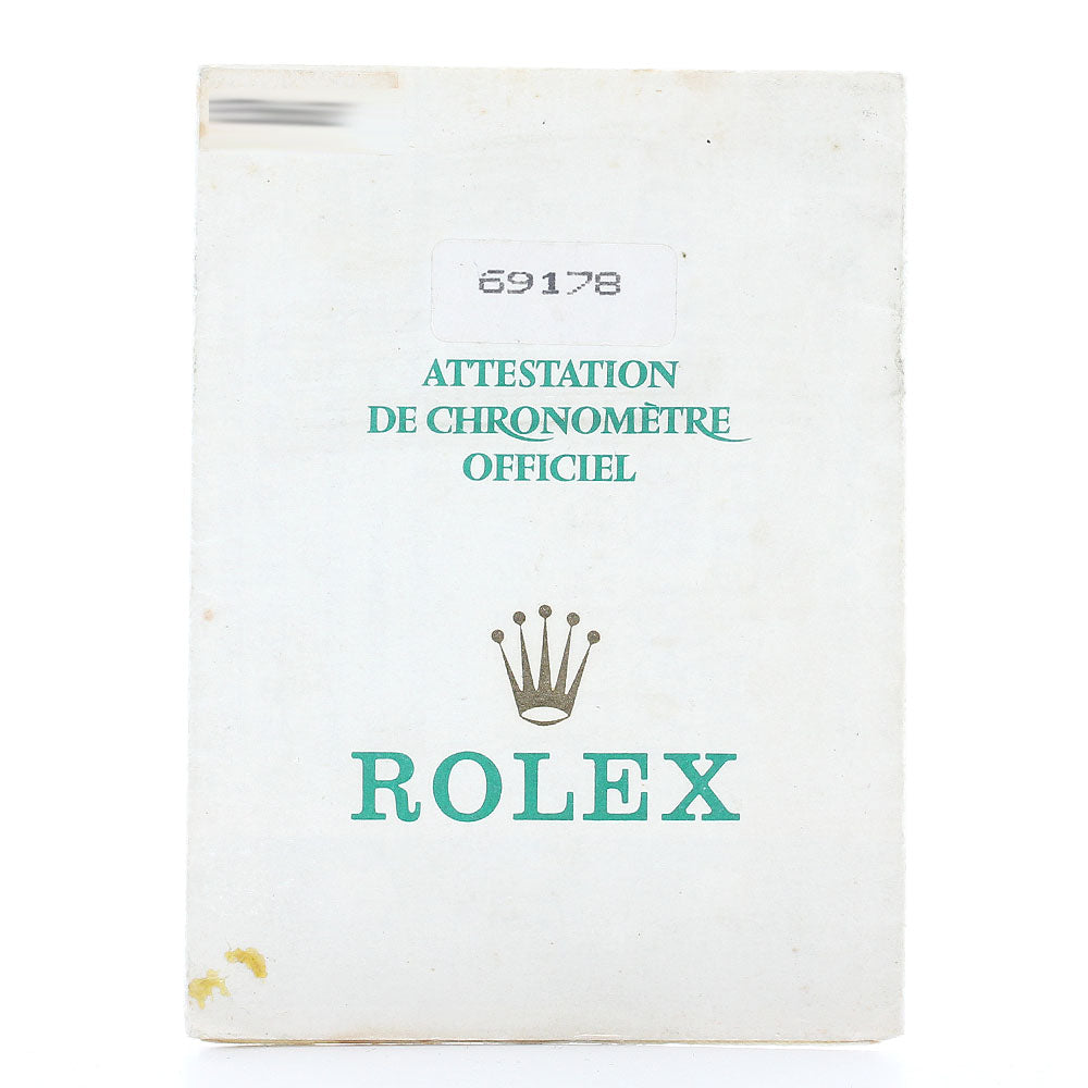 ROLEX 69178 Warranty card Dial Watch_R-15