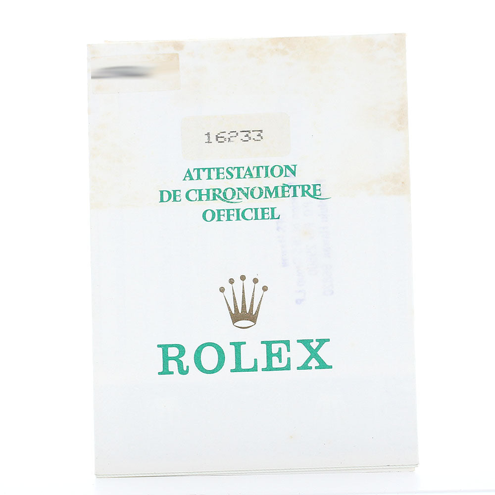 ROLEX 16233 Warranty card Dial Watch_R-1