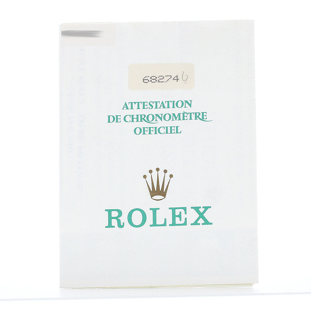 ROLEX 68274G Warranty card Dial Watch_R-7