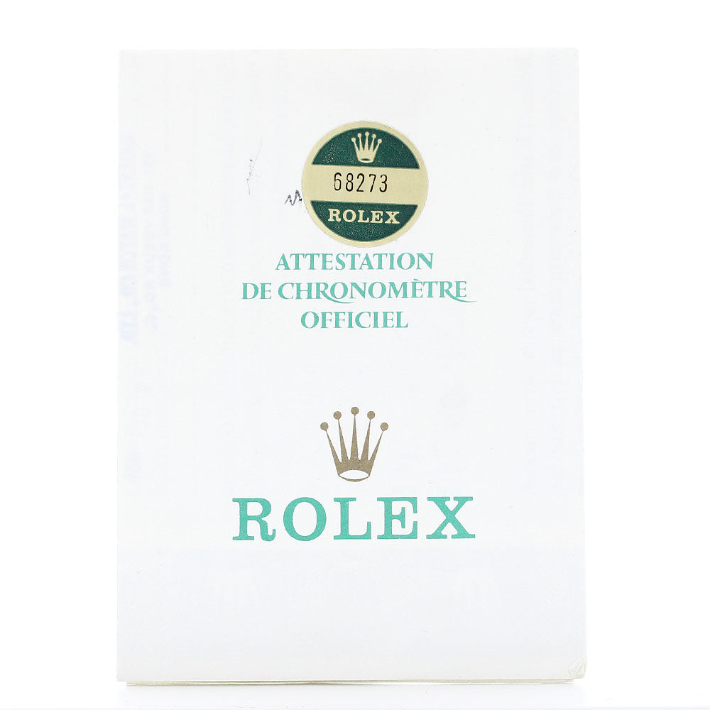ROLEX 68273 Warranty card Dial Watch_R-8