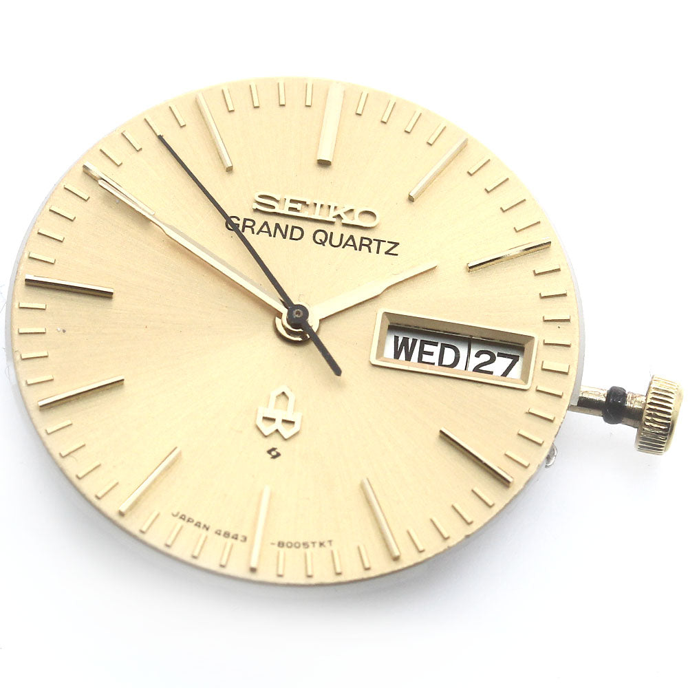 SEIKO Grand quartz Movement Day Date Cal.4843A gold Dial Quartz Men's Watch_S-12